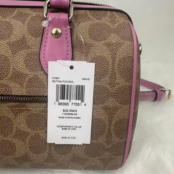 Coach Rowan Satchel Bag Crossbody In Signature Canvas CV961 NWT - Picture 11 of 12